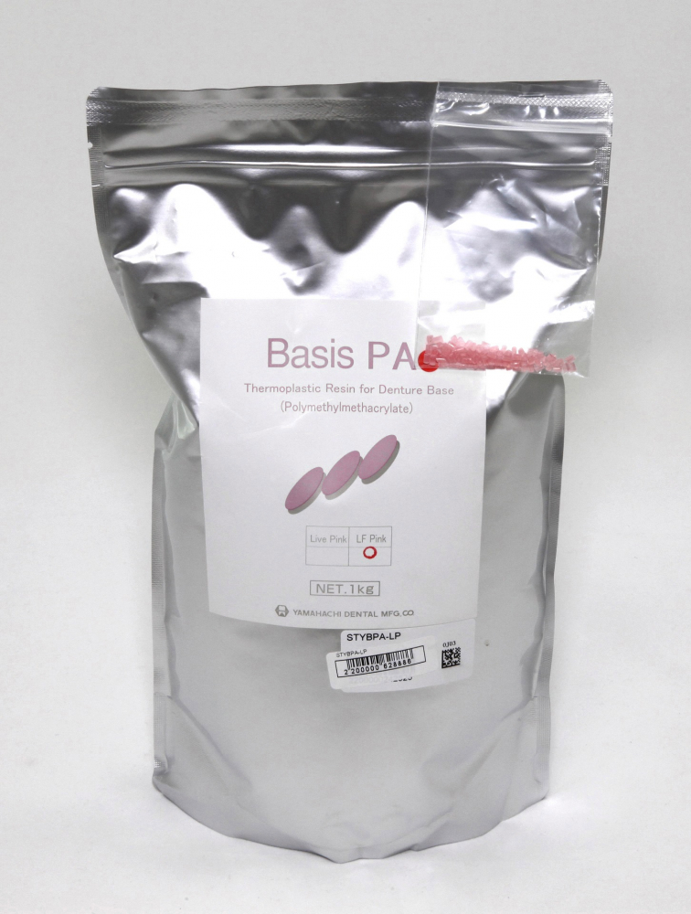 Пластмасса БАЗИС PA LIVE PINK / BASIS PA LIVE PINK, базисная пластмасса полиметилакрилатная, для термо-пресса /ярко-розовый/, порошок /1000 гр./, YAMAHACHI