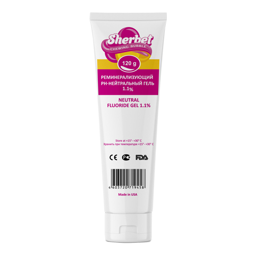 Гель реминерализующий Sherbet Gel 1.1%, жевательная резинка, 120 гр., Dental Resources, США