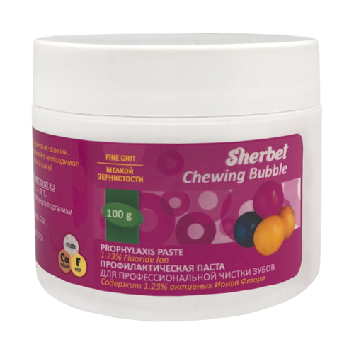 Паста профилактическая Sherbet Prophylaxis Paste жевательная резинка, мелкая, 100 гр.