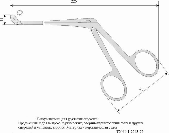 Выкусыватель для удаления опухолей, НХ-1, ММИЗ