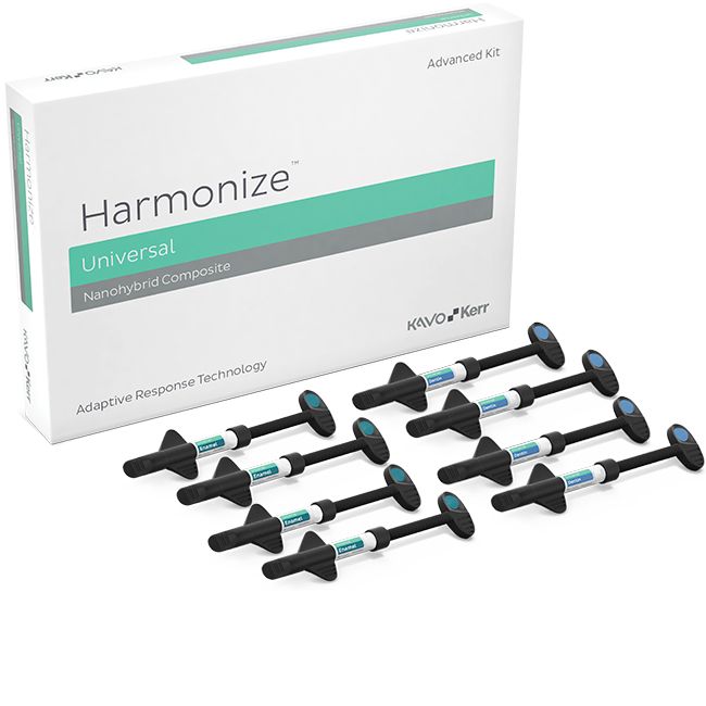 ГАРМОНАЙЗ НАБОР / Harmonize Advanced Kit Syringe, универсальный композит с использованием технологии ART /8 шприцев /A2D, A3D, A4D, A2E, A3E, IA, IC, IG/ по 4 гр./, KERR, США