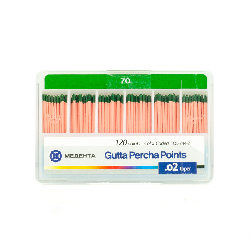 Штифты гуттаперчевые MEDENTA, №70, конус 0.2, 120 шт, MetaBiomed, Ю.Корея