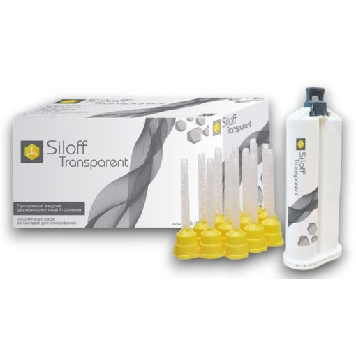 Силикон СИЛОФФ ТРАНСПАРЕНТ / SILOFF Transparent /1 картридж по 50 мл, 10 смесителей, 1 сепаратор/, Россия