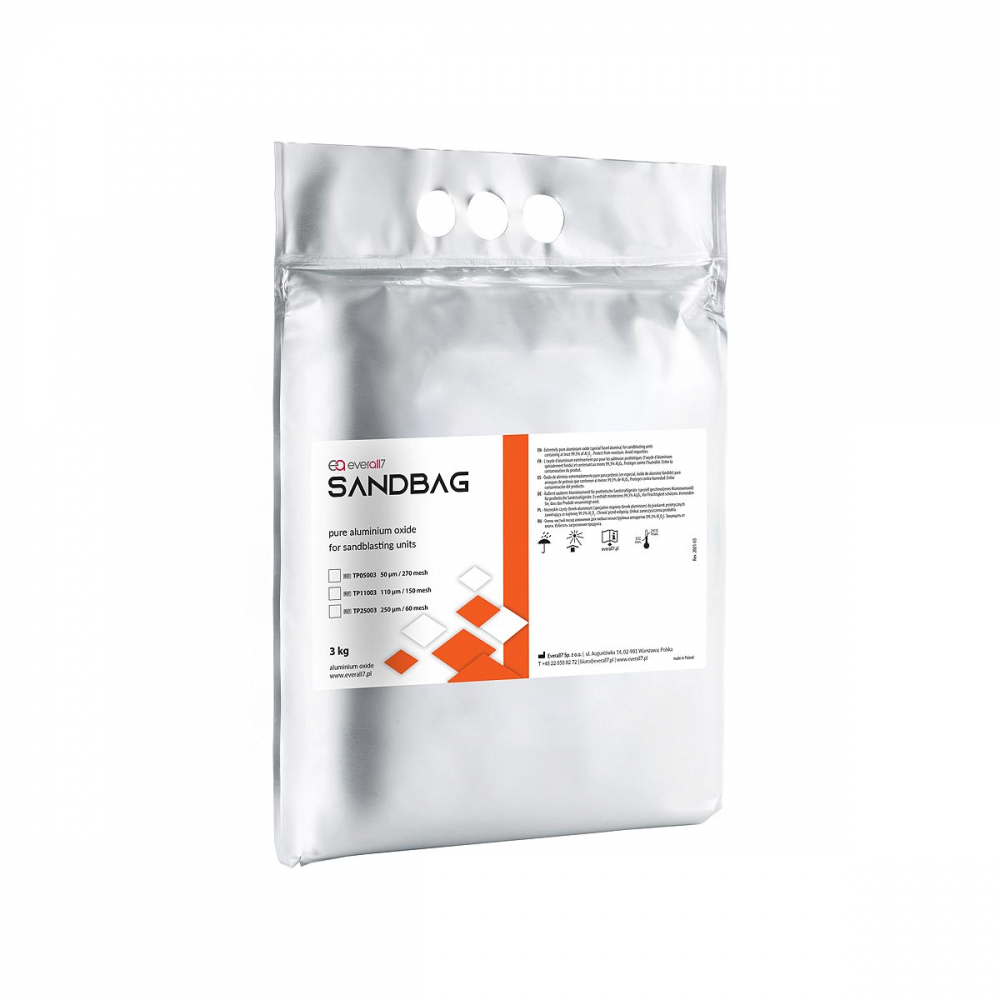 Песок SANDBAG электрокорунд /оксид алюминия/, 250 мкм, /пакет 5 кг., белый, Everall7 Sp.z o.o., Польша