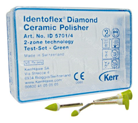 Полиры для керамики IDENTOFLEX DIAMOND CERAMIC POLISHERS /пламя/, /6 шт./, KERR