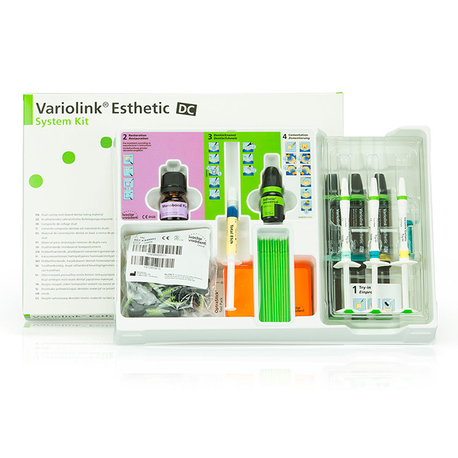 ВАРИОЛИНК ЭСТЕТИК DC СИСТЕМ КИТ / Variolink Esthetic DC System Kit, композитный материал двойного отверждения для постоянной фиксации /мостов, коронок, вкладок, виниров из стеклокерамики, дисиликата лития, оксидной керамики и композита, арт. 666125WW, Ivo
