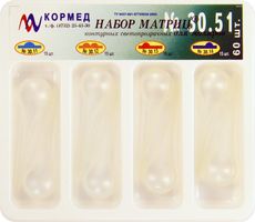 Матрицы контурные лавсановые для премоляров 4-х форм /60 шт./, 30.51, КОРМЕД