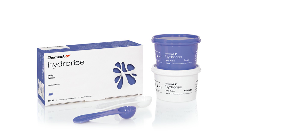 ГИДРОРАЙЗ ПАТТИ ФАСТ СЕТ / HYDRORISE PUTTY FAST SET, А-Силикон /высокая вязкость/, /2 по 300 мл./, ZHERMACK S.P.A.
