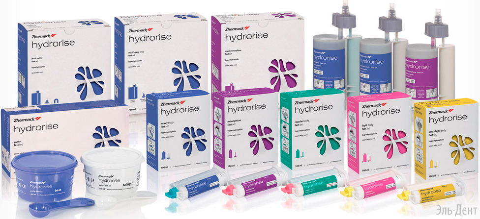 ГИДРОРАЙЗ ЛАЙТ ФАСТ СЕТ / HYDRORISE LIGHT FAST SET, А-Силикон коррегирующий /низкая вязкость/, /2 по 50 мл.+12 насадок/, ZHERMACK S.P.A.