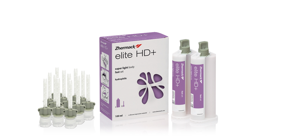 ЭЛИТ HD+ СУПЕР ЛАЙТ БОДИ ФАСТ СЕТ / ELITE HD+ SUPER LIGHT BODY FAST SET, А-Силикон коррегирующий /низкая вязкость/, /2 по 50 мл.+12 насадок/, ZHERMACK S.P.A. 