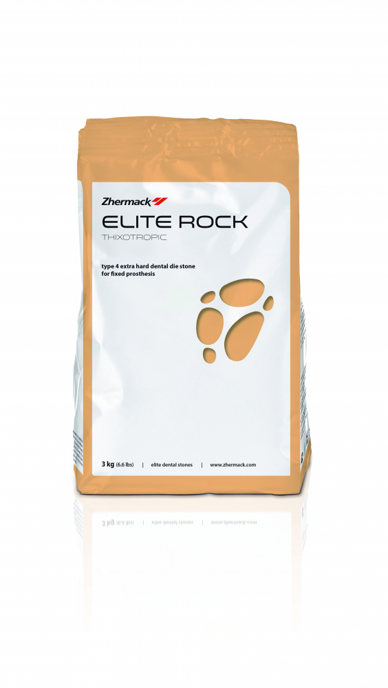 Гипс IV класса ELITE ROCK SANDY BROWN, создание моделей и съемных культей, 3 кг., Zhermack, Италия