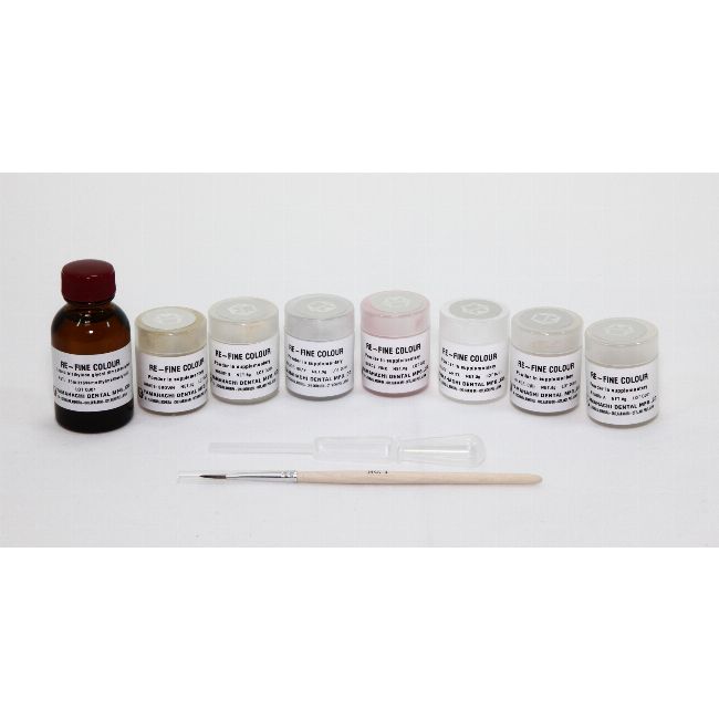 Краситель для акриловой пластмассы РЕ-ФАЙН / Re-Fine Bright, 1 уп. /3х6 гр., 4х3 гр.+25 мл./, YAMAHACHI