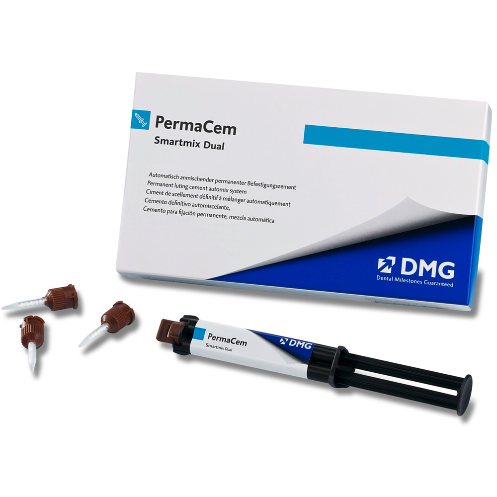 ПЕРМАЦЕМ ДУАЛ СМАРТМИКС / PermaCem Dual Smartmix, цемент для постоянной фиксации, 1 уп. /2 шприца по 10 гр., 10 насадок/, DMG, Германия