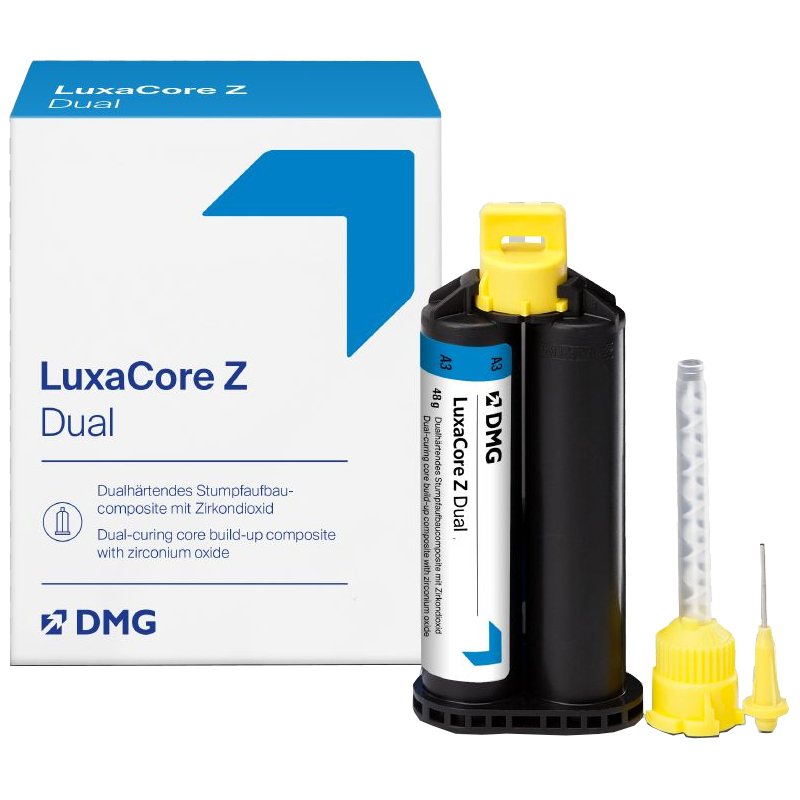 ЛЮКСАКОР Z-DUAL AUTOMIX A3 / LUXACOREZ-DUAL AUTOMIX A3, композитный материал с диоксидом циркония двойного отверждения для восстановления культи зуба /1 картридж 48 гр., 30 насадок Automix, 20 интраоральных насадок, 10 насадок Endo/, DMG, Германия