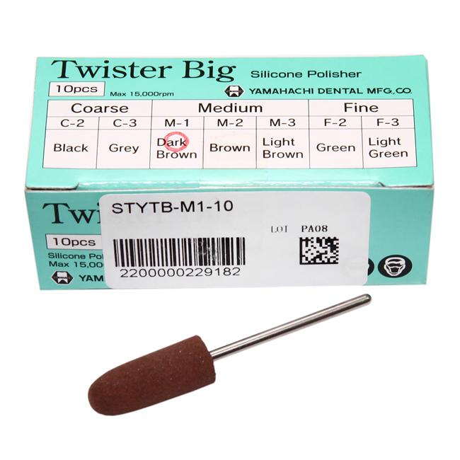 Полир для сплавов TWISTER BIG, medium M-1 /темно-коричневый/, 1 уп. /10 шт./, YAMAHACHI